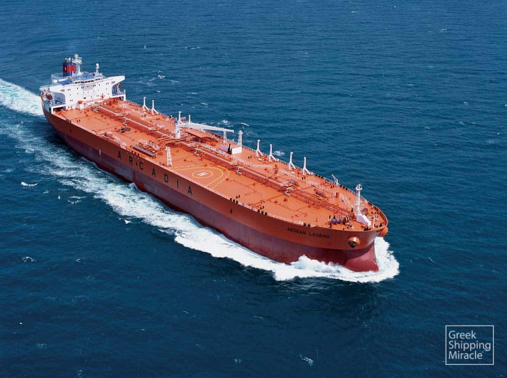 33. Το δεξαμενόπλοιο AEGEAN LEGEND κατασκευάστηκε το 2000 στα ναυπηγεία Samsung Heavy Industries της Νότιας Κορέας για λογαριασμό εταιρείας υπό τη διαχείριση της Arcadia Shipmanagement Co. Ltd.