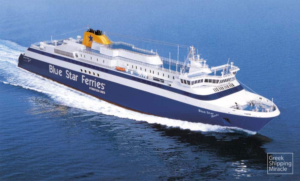 61. Το επιβατηγό/οχηματαγωγό BLUE STAR ITHAKI κατασκευάστηκε το 2000 στα ναυπηγεία Daewoo Heavy Industries Co., Ltd. της Νότιας Κορέας για την Blue Star Ferries.