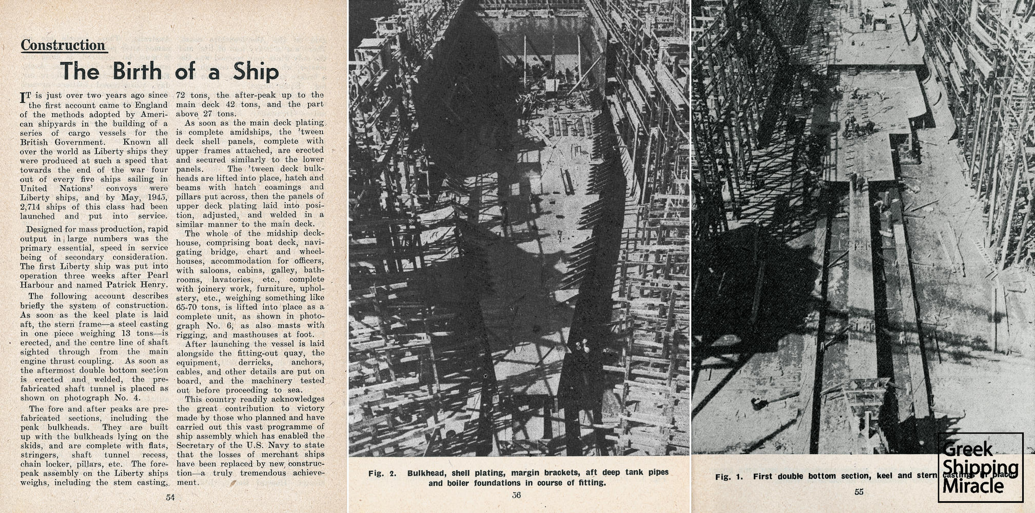 8. Άρθρο από βρετανικό περιοδικό Sea Breezes, τον Ιανουάριο του 1946, σχετικά με την κατασκευή των Liberty (1 από 3).