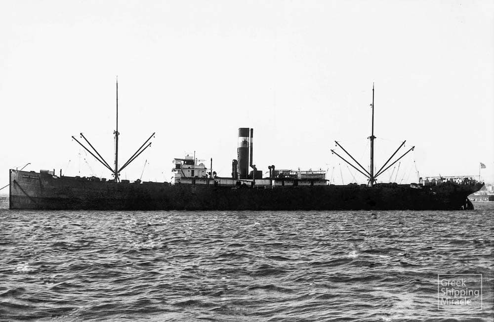 12. The 1914-built Greek steamship MOUNT PINDUS, acquired in 1932 by Manolis Kulukundis for about 2,150 pounds.