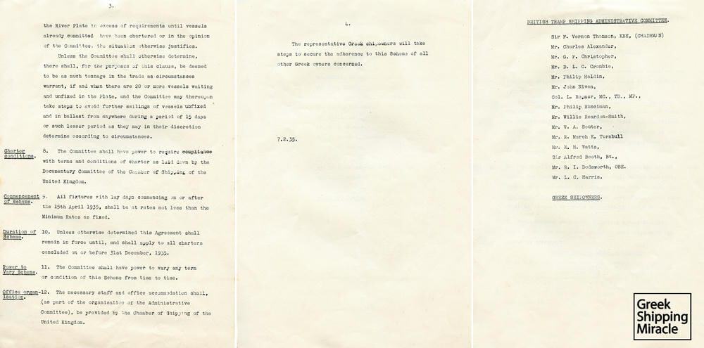 15. Document referring to the negotiations held between British and Greek shipowners that led to the introduction of the Minimum Rate Scheme (2 of 2).