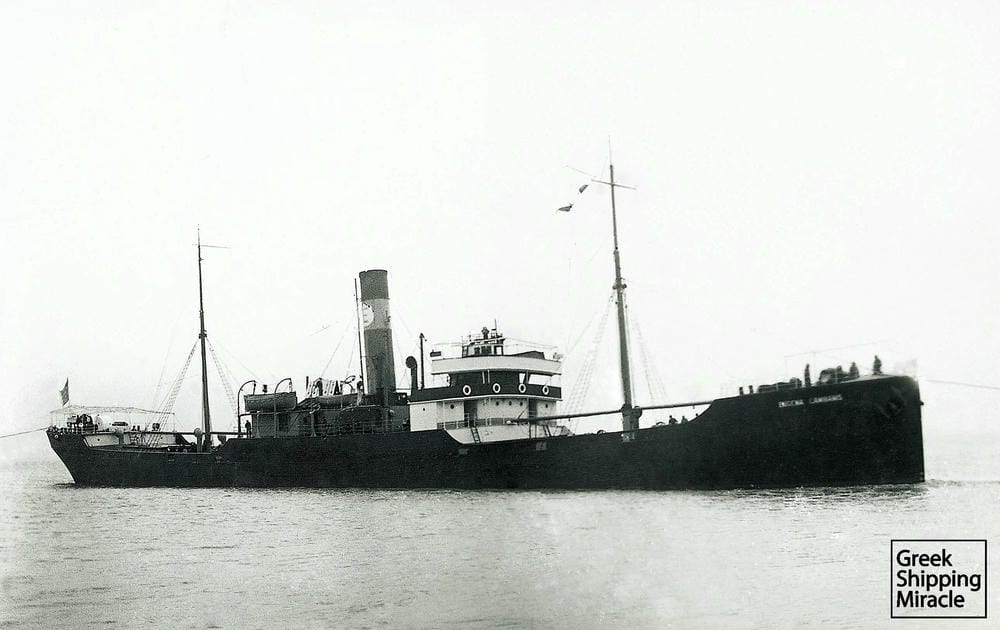 28. The 1898-built Greek steamship EUGENA CAMBANIS, acquired in 1923 by George N. Embiricos.