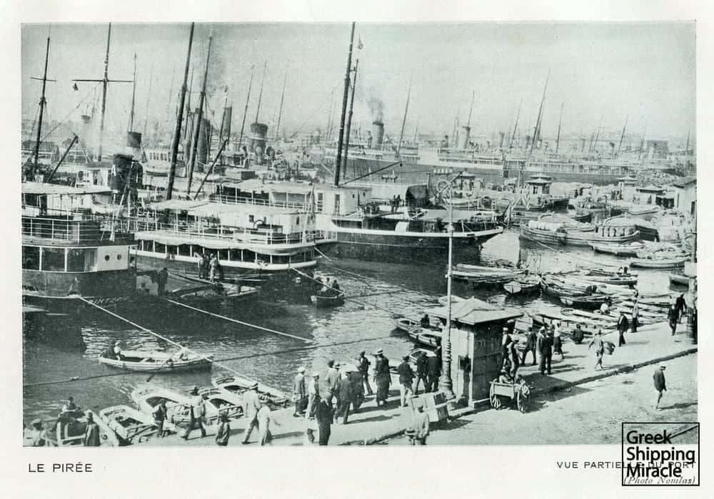38. A press cutting from the journal La Grèce Actuelle, dated 1933, depicting a view of the port of Piraeus in the early 1930s.
