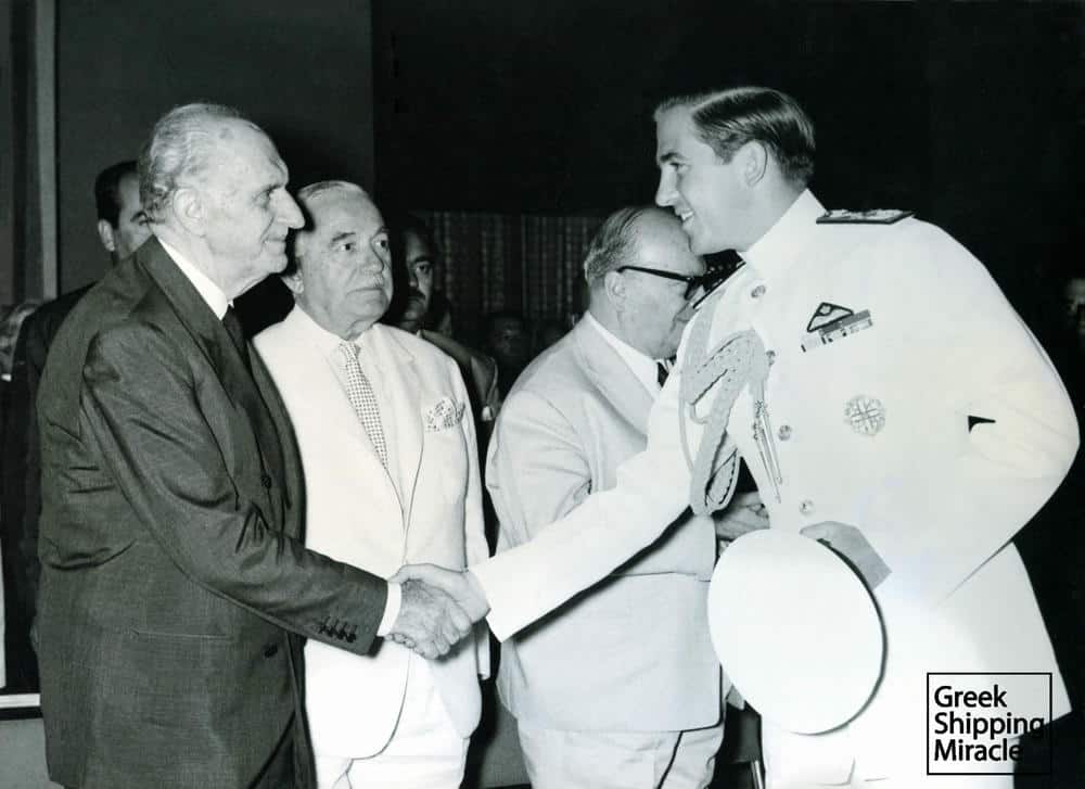 9. From the First Maritime Conference in August 1964. Prime Minister George Papandreou welcoming King Constantine.
