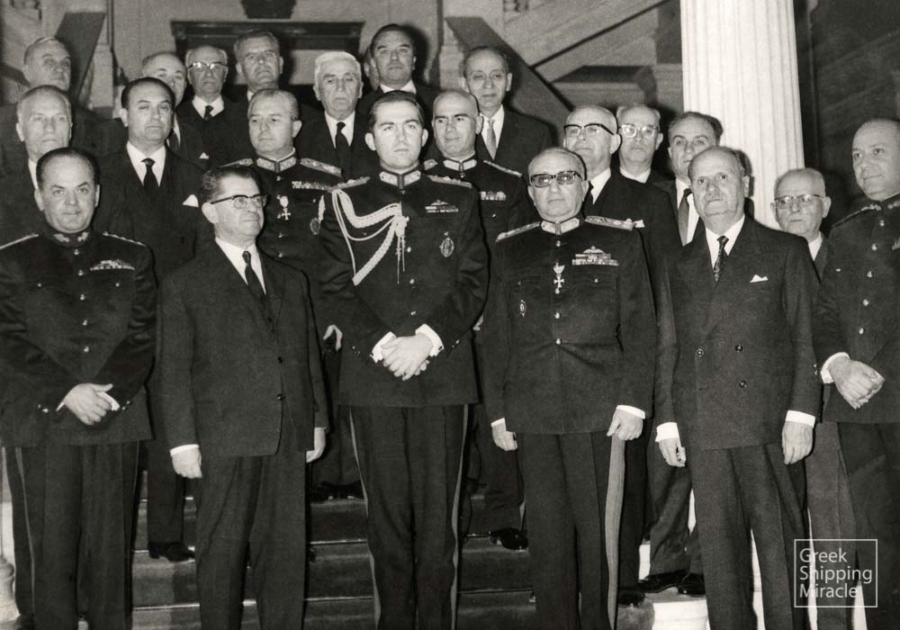 32. King Constantine with members of the colonels’ regime in April 1967.