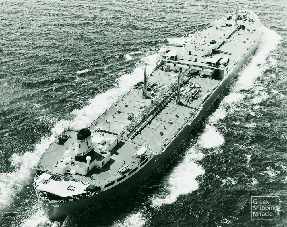 45. The tanker STAVROS G. LIVANOS, built in 1964 by Kure Zosensho K.K. in Japanese shipbuilders, named after the legendary Greek owner who commissioned its building but passed away before its completion.