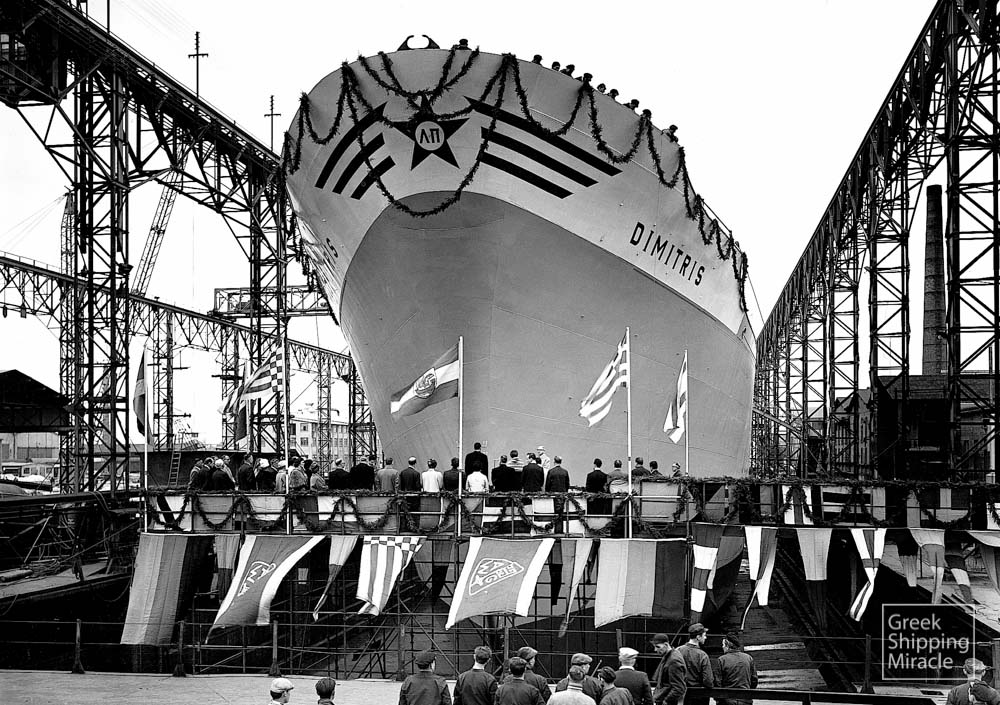 52. From the launching of the motor cargo ship DIMITRIS on 29 September 1960. She was built by A.G. “Weser” Werk Seebeck, West Germany for Lemos & Pateras Ltd.