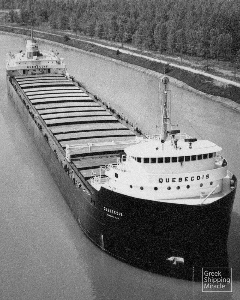 55. The bulk carrier (laker) QUEBECOIS, built in 1963 by Canadian Vickers Shipyards Ltd., Canada for Canadian General Electric Co., Ltd.
